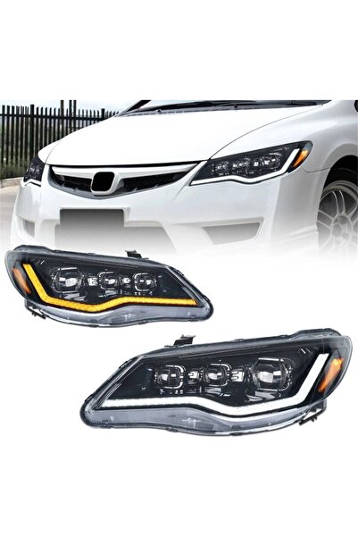 X POWER TUNİNG Honda Civic 2006-2012 Uyumlu Daimond 3 Lens Ledli Ön Far