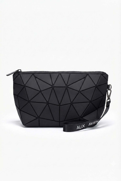Alix Avien Esnek Yapılı Seyahat Boy Beşgen Siyah Makyaj Çantası