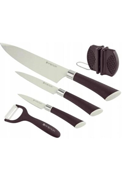 1GE AMBITION Pure Line knife set, 5 pieces (3 knives with sharpener and peeler)