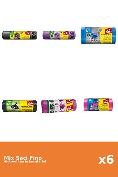 Fino Set 6 Saci Fino: 2x 60 l, 1x 30 buc, 2x 20 buc, 1x 40 l