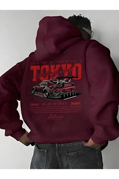 Flaubert Men's Printed Hooded Sweatshirt Oversize Cut 3-Ply Cotton Fabric