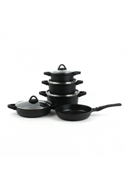 Generic 9-piece black granite cookware set