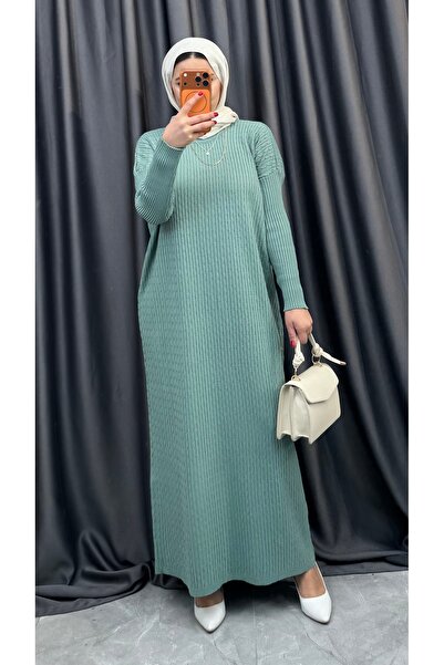 NİSUM MODA Hair Braided Knitted Dress