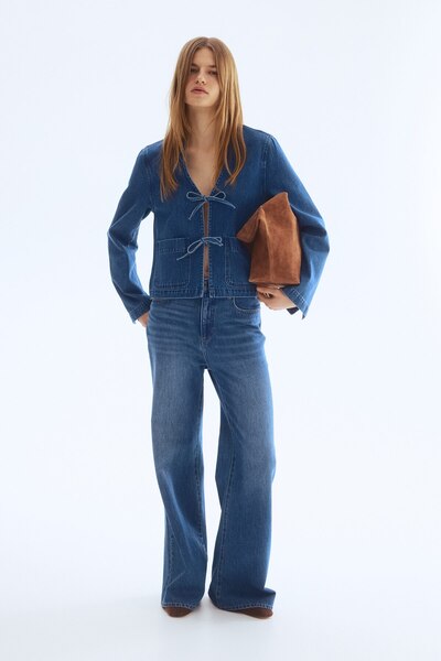 H&M Önü Bağcıklı Kot Ceket