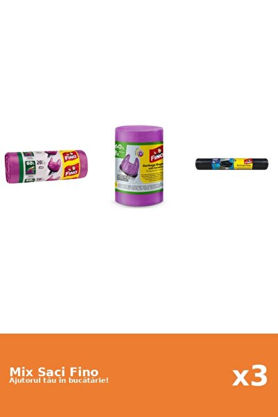 Fino Set 3 Saci Fino: 1x 20 buc, 1x 60l, 1x 120 l