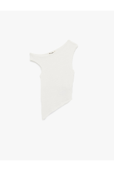 Koton Slim Fit Bürümcük Asymmetrical Sleeveless Blouse