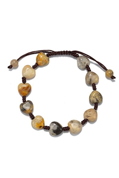 XTERRA Handmade Multicolor Heart Agate Bracelet for Inner Calm