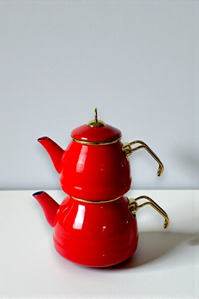 İnci Emaye Red Teapot