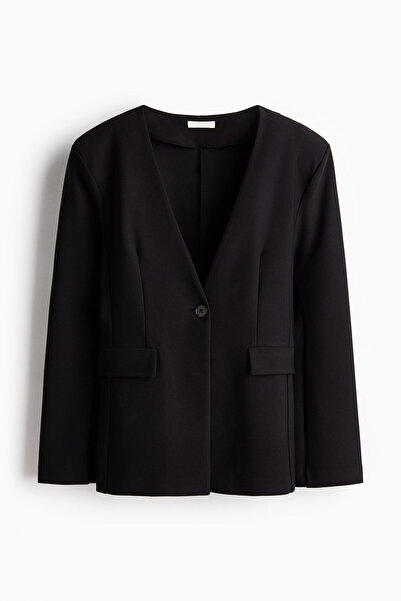 H&M Yakasız Jarse Blazer