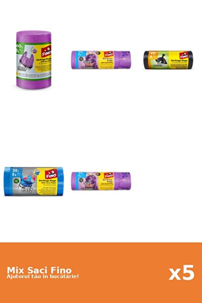 Fino Set of 5 Fino bags: 1x 60l, 2x 35l, 2x 30 pcs