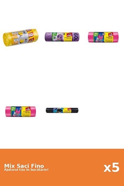 Fino Set 5 Saci Fino: 1x 30 buc, 1x 60 l, 2x 70 l, 1x 120 l