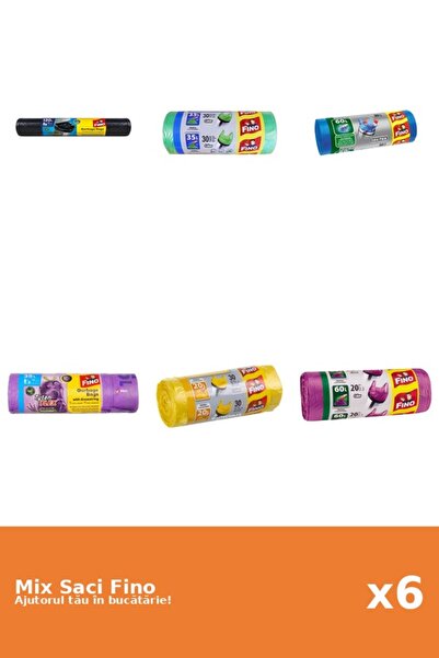 Fino Set 6 Saci Fino: 1x 120 l, 2x 30 buc, 2x 20 buc, 1x 35 l