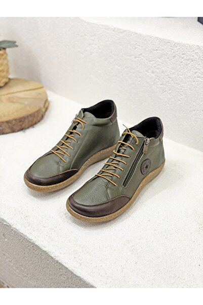 NUR KARACA 26K-182-7170 حذاء نسائي من الجلد الأصلي بسحّاب جانبي لتقويم العظام