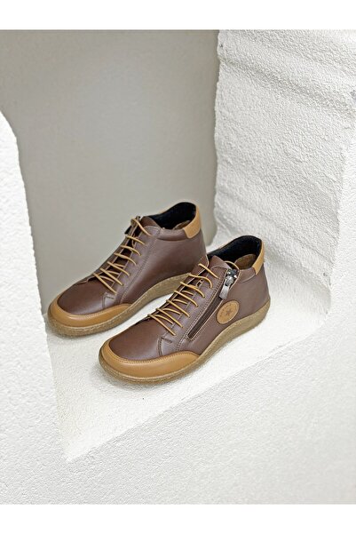 NUR KARACA 26K-182-7170 حذاء نسائي من الجلد الأصلي بسحّاب جانبي لتقويم العظام