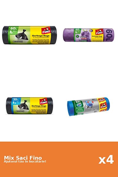 Fino Set 4 Saci Fino: 2x 20 buc, 1x 60 l, 1x 30 buc