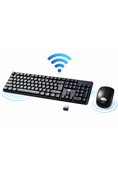 jetucuzal Orn CS700 Kablosuz Türkçe Siyah Q Klavye ve Mouse Set