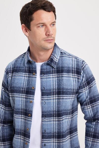 Tudors Men's Slim Fit slim fit checkered winter lumberjack shirt