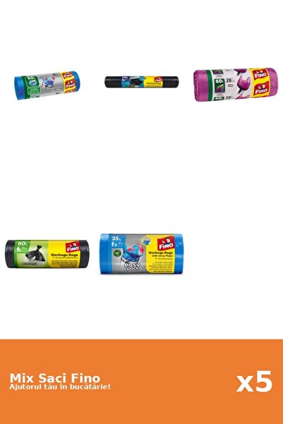 Fino Set 5 Saci Fino: 3x 20 buc, 1x 120 l, 1x 30 buc