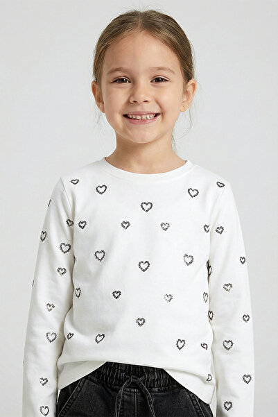 Dmb Girl's Heart Stone Long Sleeve Bodysuit