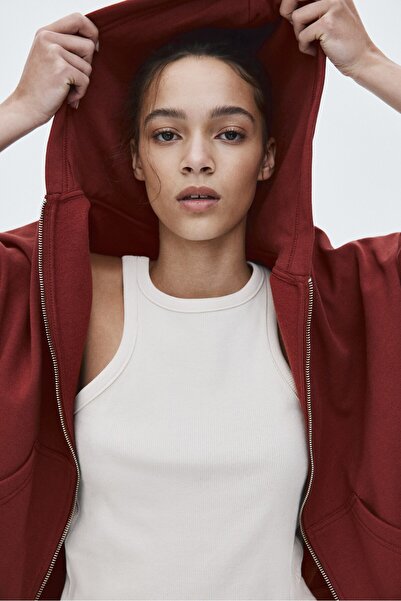 H&M Kapüşonlu ve Fermuarlı Üst