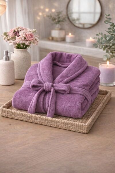 Formeya Premium Cotton Unisex Bathrobe - Soft Textured Quick-Drying Robe in V...