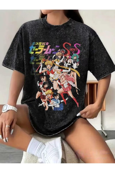 LAND MODA Unisex Acid Washed Cotton T-Shirt – Εφαρμογή Άνεσης για oversized Η...