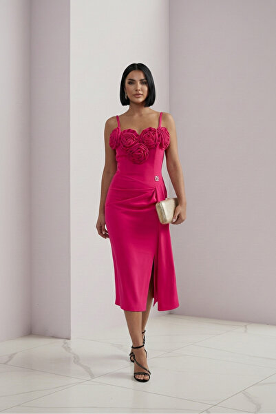 ALFUDO Moda Collection Strappy Floral Appliqué Evening Dress