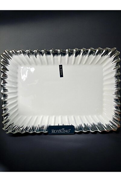ROY KING ROYKİNG LINE SILVER DİKDÖRTGEN SUNUM TABAK 36*25 GBS 012