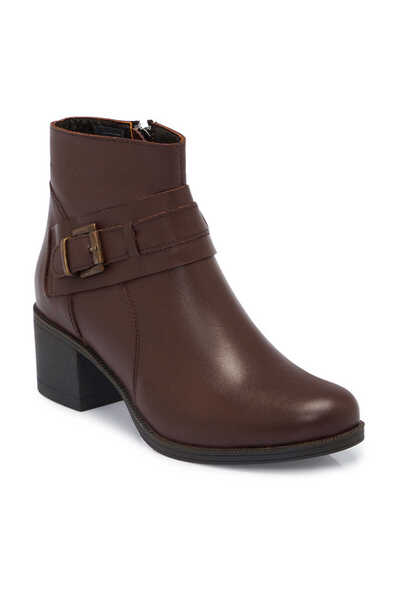 Tergan Kahverengi Hakiki Deri Kadın Bot - K25K1BT68290-B90