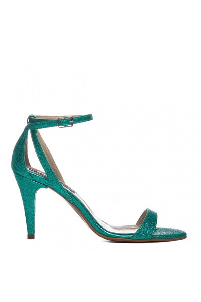 The 5th Element Women's sandals made of genuine leather Simple Turquoise Sparkle