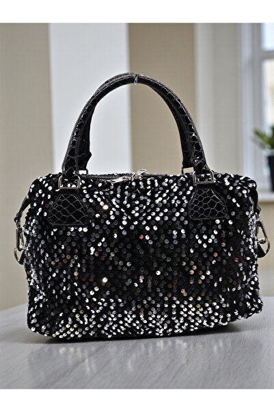 HFKY Women's Hand and Shoulder Bag. Sequin Embroidered Sling Bag.