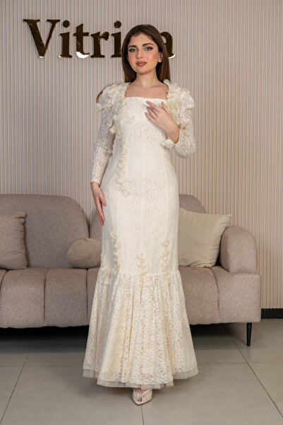 Vitrina Women's long lace evening dress