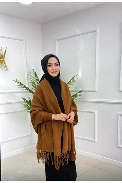 02Lady Fashion Tasseled Soft Textured Shawl with Sleeves