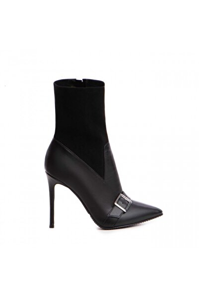 The 5th Element Women's Black Genuine Leather Ankle Boots Sleek