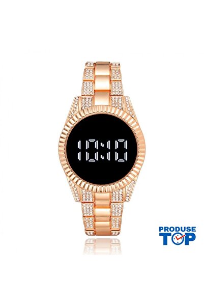 Produse.Top Ceas de damă de lux cu ecran tactil LED, cu curea din oțel inoxid...