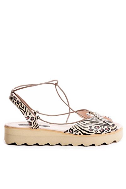 The 5th Element Women's leather sandals without a heel Bunny