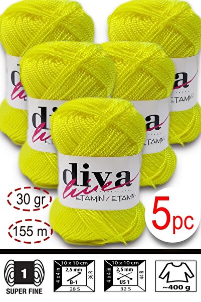 Diva İplik Etamin-Processing Orlonu-Wayuu Ç Torba Konac 53 Neon Žuta (Paket o...