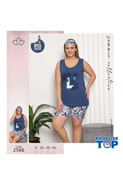 Produse.Top Blue Women's Pajama Set with Print