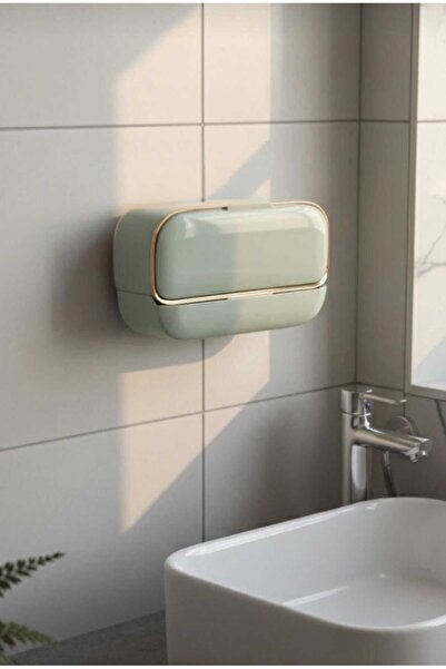 Home Solid Soap Dispenser with Lid – Self Draining, Non-Spill Hygienic Soap B...