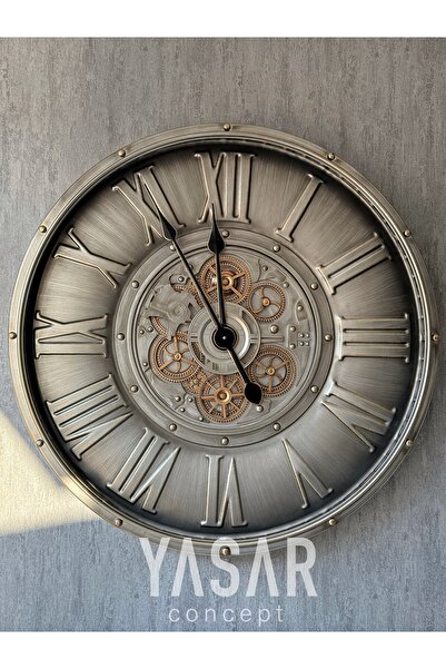 YASAR CONCEPT Horvis Metal Çarklı Duvar Saati 80 Cm