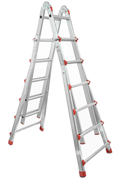 VERKE Scară multifuncțională din aluminiu, Verke, trepte reglabile 4x6, V87102