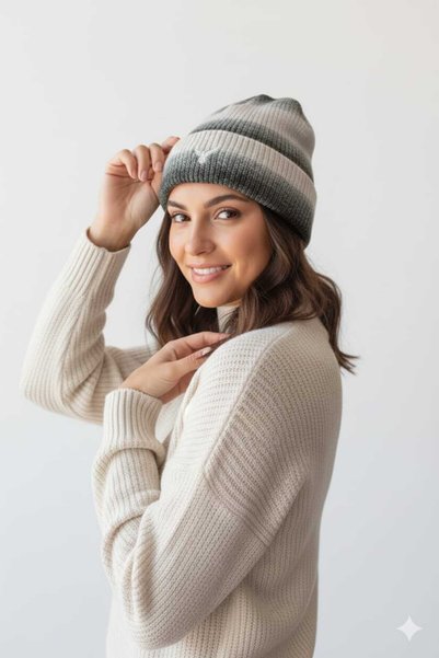 NSRKNİTWEAR Unisex Gradient Color Knitted Beanie