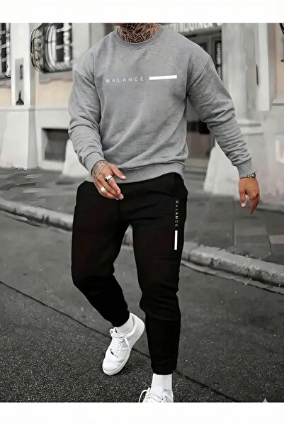 Flaubert طقم رياضي رجالي مكون من قطعتين - سترة وبنطلون رياضي مطبوع قصة فضفاضة