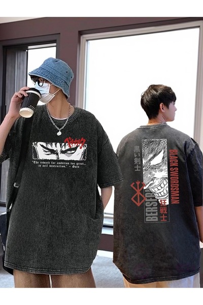 LAND MODA Unisex Βαμβακερό T-Shirt oversized – Καθημερινό Άνετο Στυλ με Επεξε...