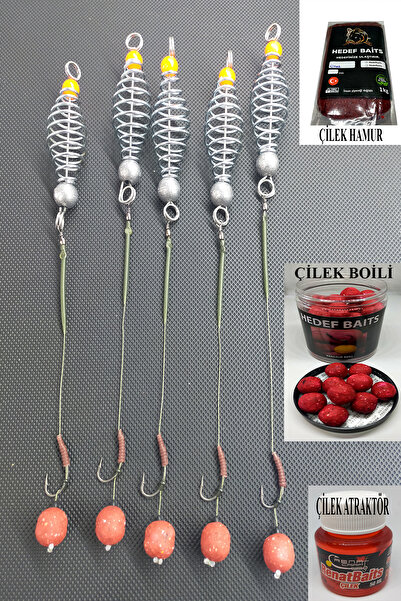 sr sazanrig 30 GR YAYLI 5 Lİ ÇİLEK BOİLİ RİG TAKIMI HAZIR HAMUR, ATRAKTÖR, BO...