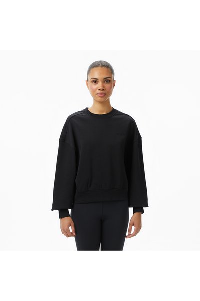 Calvin Klein Logo French Terry Kadın Siyah Sweatshirt