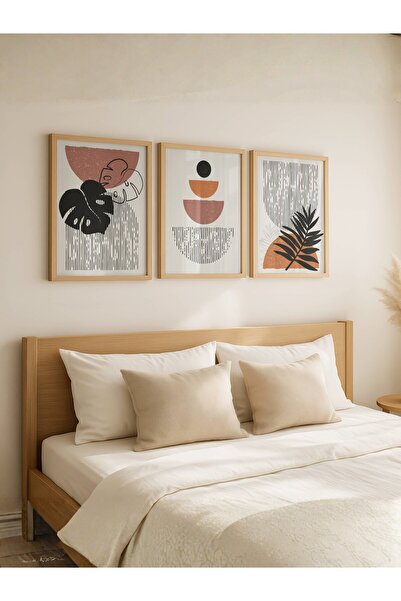 fuart.co Tropikal Yapraklar Üçlü Bohem Poster, Modern Poster, Duvar Posteri, ...