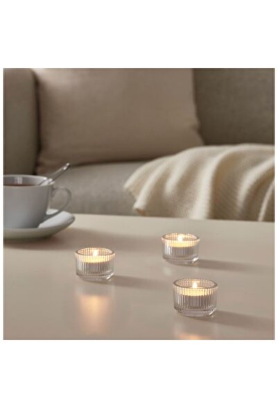 IKEA 6'lı paket mum tabağı Saydam cam 3,5 cm BS Dijital Mağazacılık