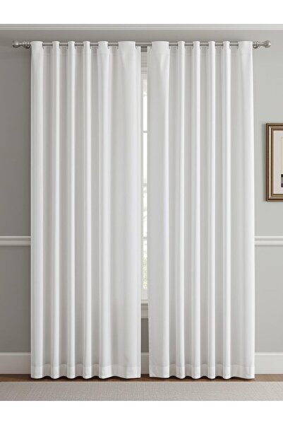 perkoz Beyaz Saten Güneşlik Perde Özel Ölçü