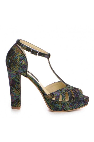The 5th Element Rendez Vous Green genuine leather platform sandals